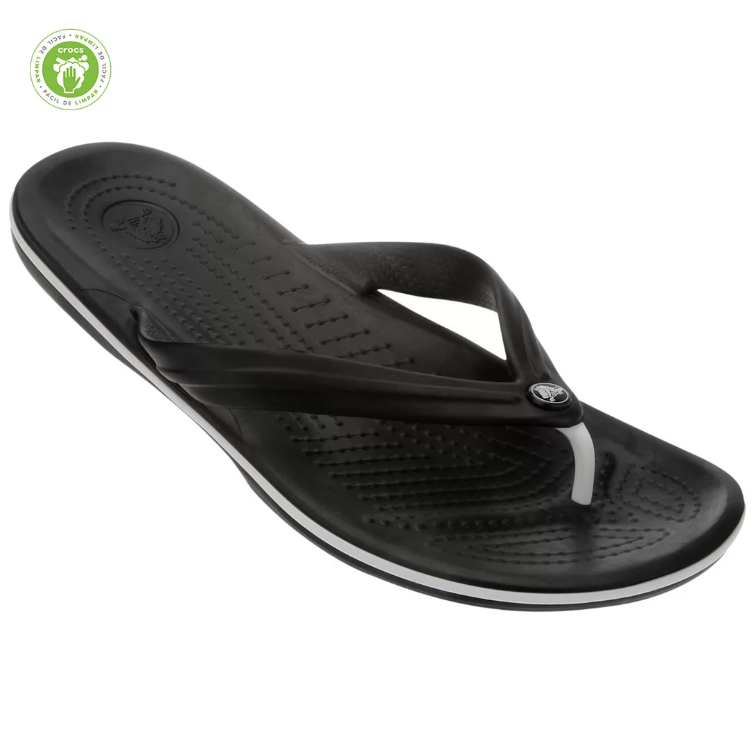 Chinelo Crocs CrocBand Flip – Preto/Branco