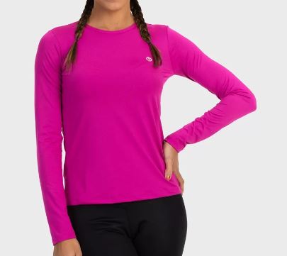 Camiseta Manga Longa Lupo Feminino- Fucsia